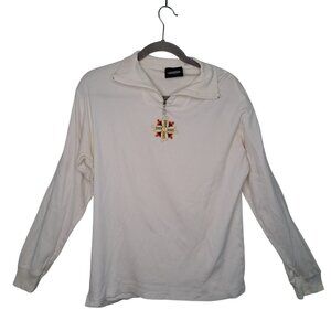 Spyder Quarter Zip White Festive Top Size 10